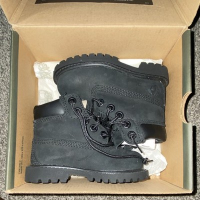 Timberland Kids 6-Inch Premium Leather Lace-Up Ankle Boots Black US 5