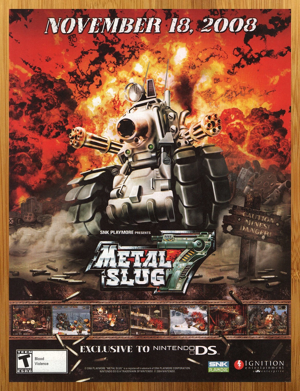 2008 Metal Slug 7 Nintendo DS Print Ad/Poster Original Video Game Promo Art 00s