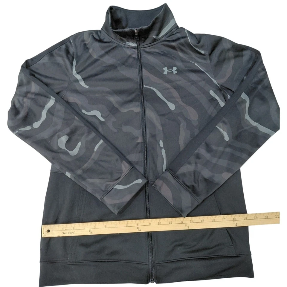 UA YXL Chaqueta Manga Larga Cremallera Negro y Gris  Foto 3 de 4