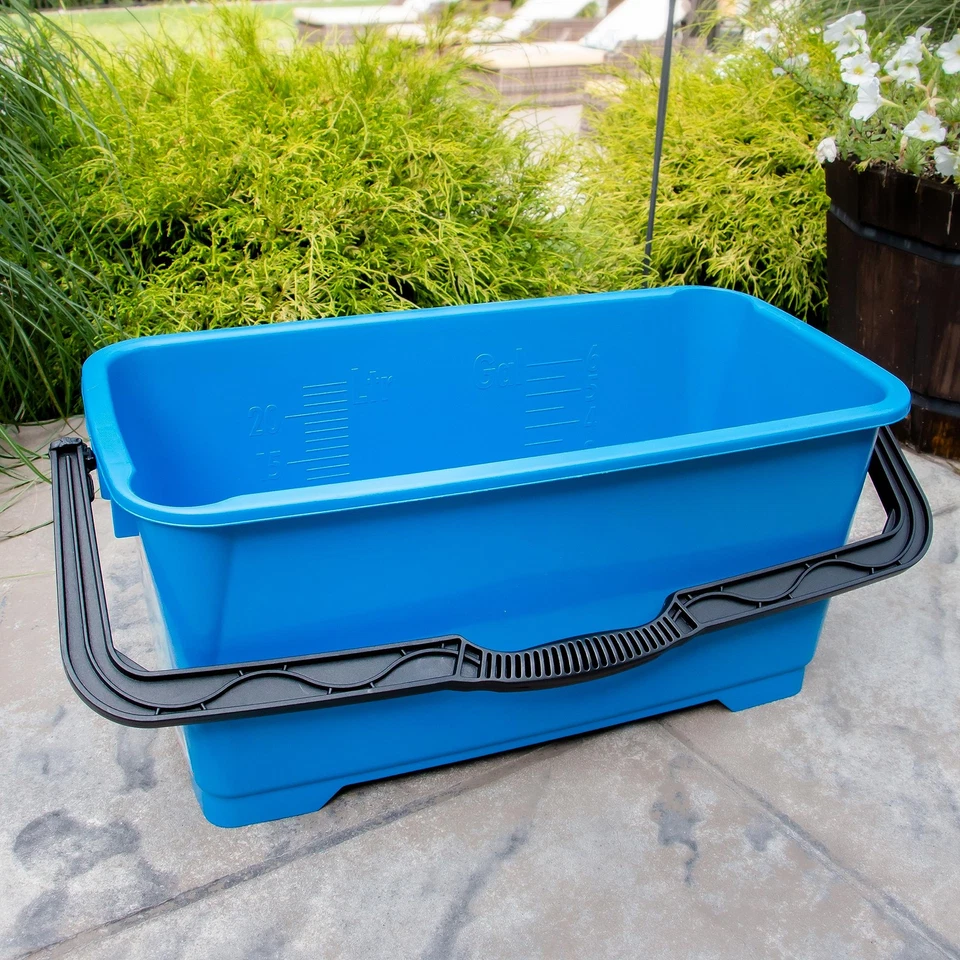 Cubo profesional de 6 galones de alta resistencia paquete de 5, herramienta de limpieza portátil grande... Foto 2 de 4