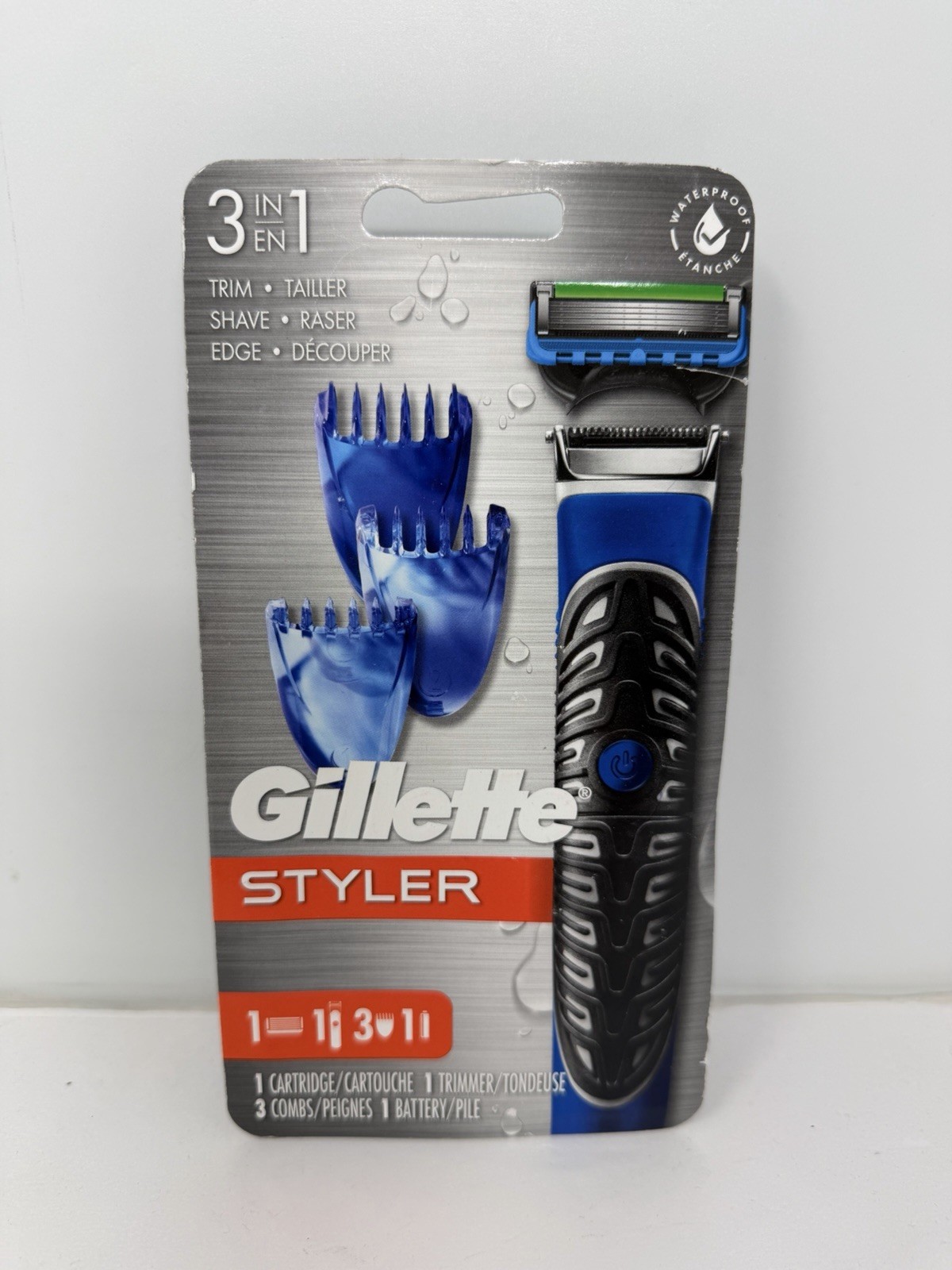 Gillette Styler 3 in 1 All-Purpose Beard Trimmer Razor & Edger Kit Free Shipping