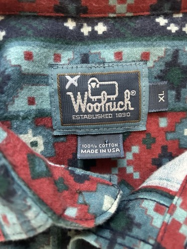 Vintage Woolrich Flannel Shirt Mens XL Aztec Southwest Navajo Made In USA - Picture 3 of 7