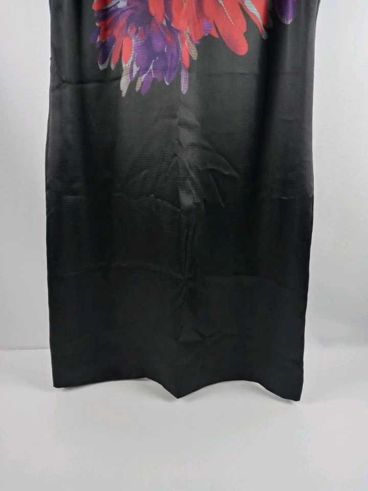 Vestido Apostrophe Feminino Tamanho 8 Preto Floral Sem Mangas Midi Gola Alta - Imagem 3 de 4