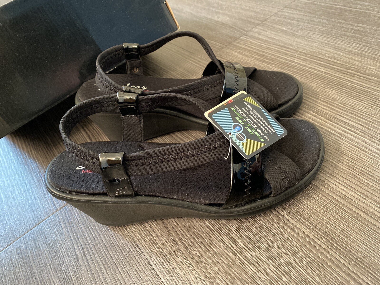 skechers cali women's parallel wedge sandal