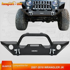 For 2007-2018 Jeep Wrangler Jk Unlimited Front Bumper W Fog Light Hole D-ring