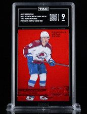 2021-22 Alex Newhook MU Retro Precious Metal Gems Red PMG Rookie /100 TAG 9 MINT
