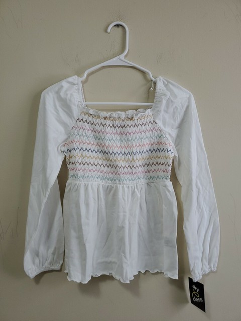 girls white peasant top
