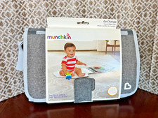 Munchkin Go Change Travel Diaper Changing Kit, Gray with Blue Lining, NEW