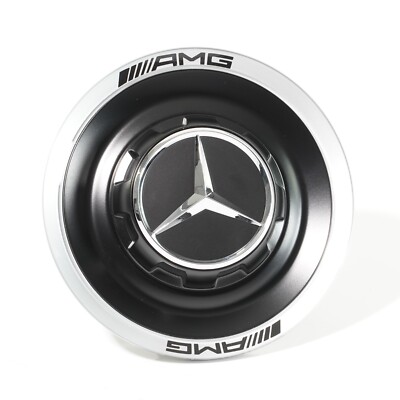 AMG Wheel hub cover forged rims hub cap black matt Genuine Mercedes-Benz