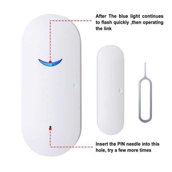 Alternate view of Smart Wi-fi Home Window Security Alarm Sensor System Alexa Google Tuya App