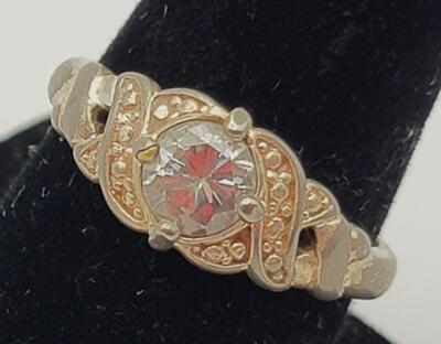 Vintage Stamped LIND SSP Silver Plated Clear Rhinestones