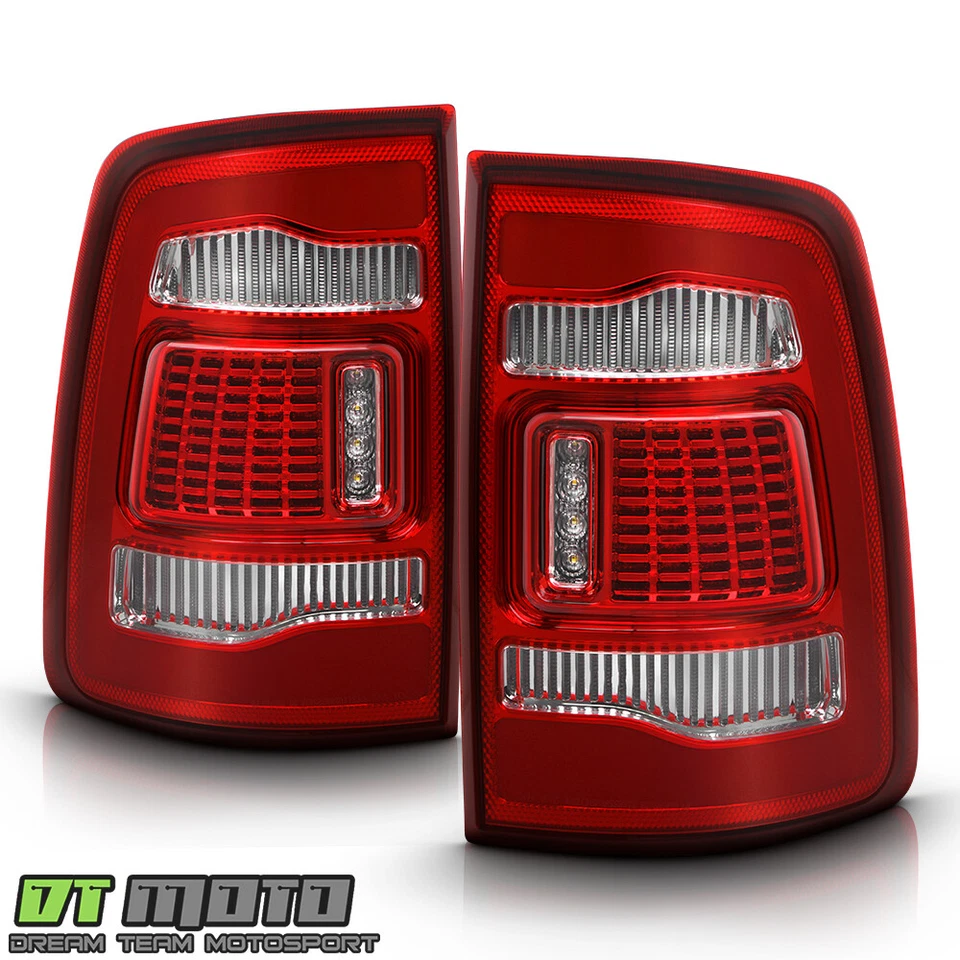 Conjunto de lanternas traseiras de tubo Full LED vermelho claro Dodge Ram 1500 2500 3500 2009-2018 - Imagem 3 de 4