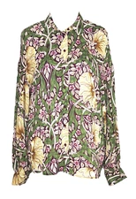 WILLIAM MORRIS & CO X H&M S Top Retro Art Nouveau Floral Print Collared Blouse
