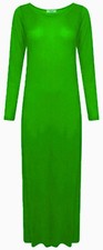 WOMENS LONG SLEEVE LONG MAXI DRESS LADIES PLAIN MAXI JERSEY PLUS SIZE 8-26
