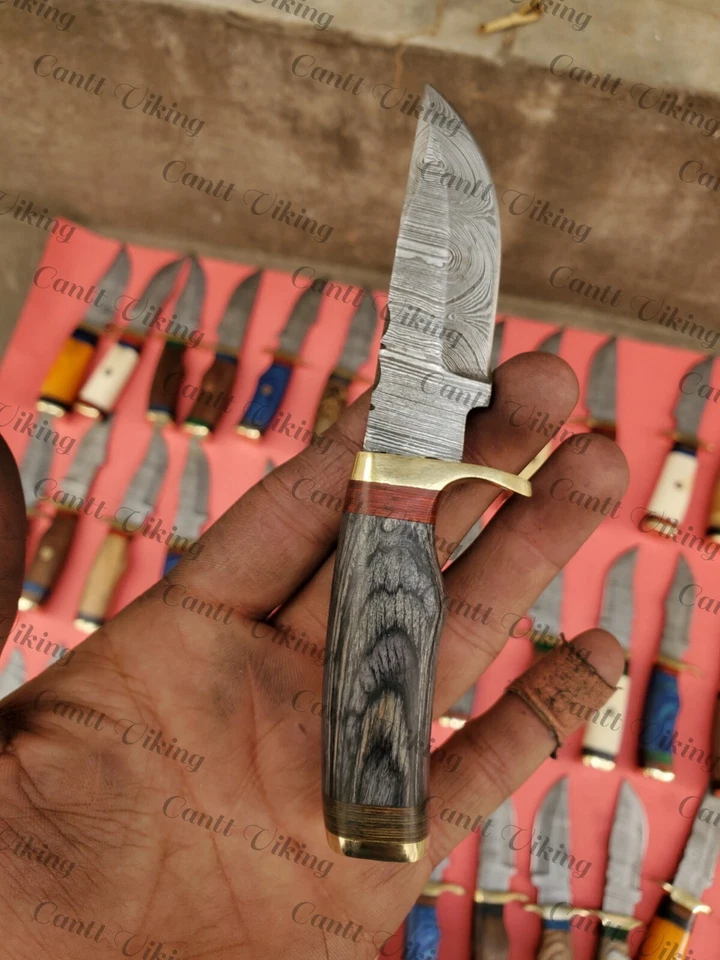 LOT OF 20 PC CUSTOM HANDMADE DAMASCUS STEEL 6" CAMPING & HUNTING KNIVES FROM USA - Image 3 of 4