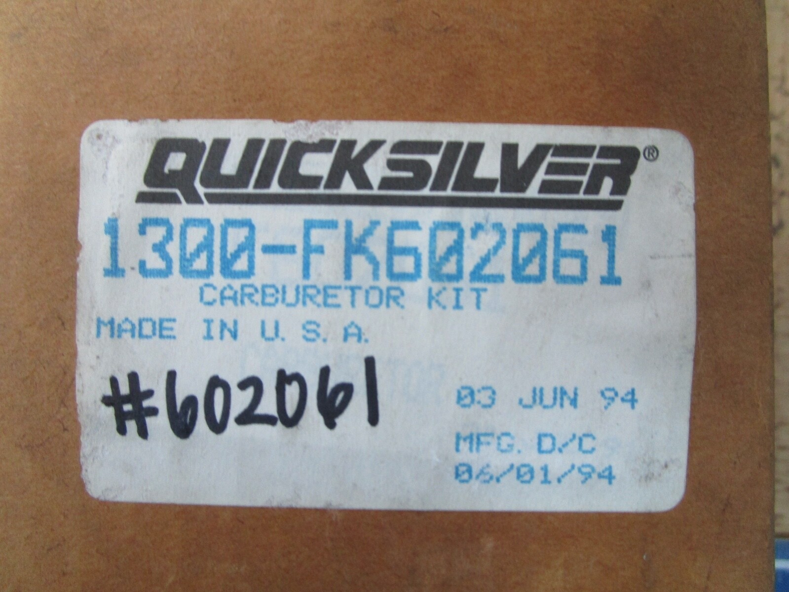 NEW OEM* Mercury Quicksilver Carburetor FK602061 | eBay