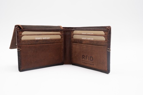 Genuine Leather Minimalist Bifold Wallets For Men RFID Blocking Slim Mens Wallet - Picture 3 of 78