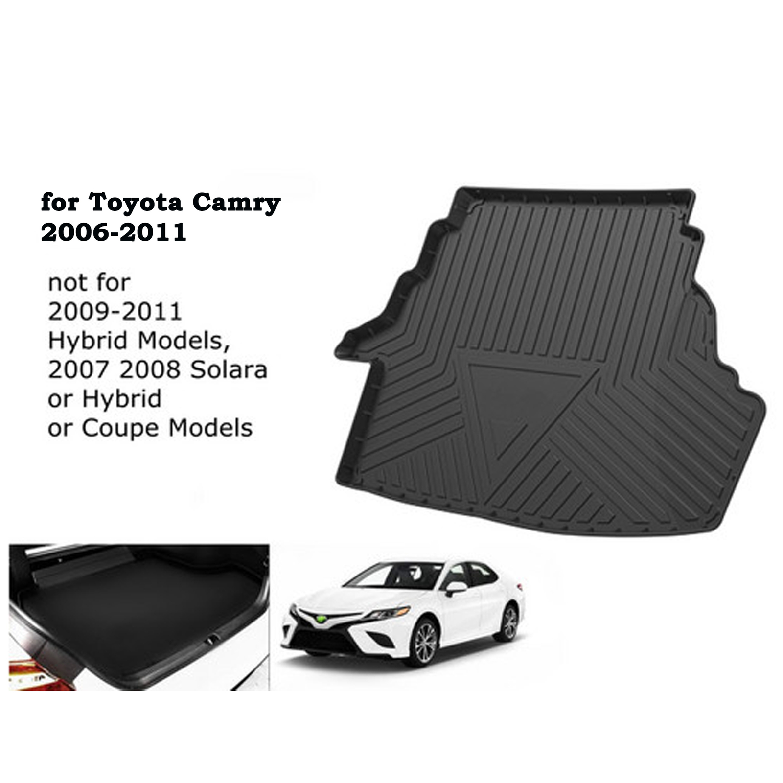 2006-2011 Toyota Camry Waterproof Easy Clean Cargo Mats Set-image