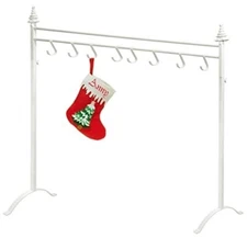 RED CO. NEW 37.5” White Metal w/8 Hooks Christmas Stocking Hanger Holder Stand