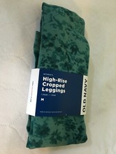 NWT Old Navy Women's High Rise Jersey Leggings Pants Cropped Green Floral