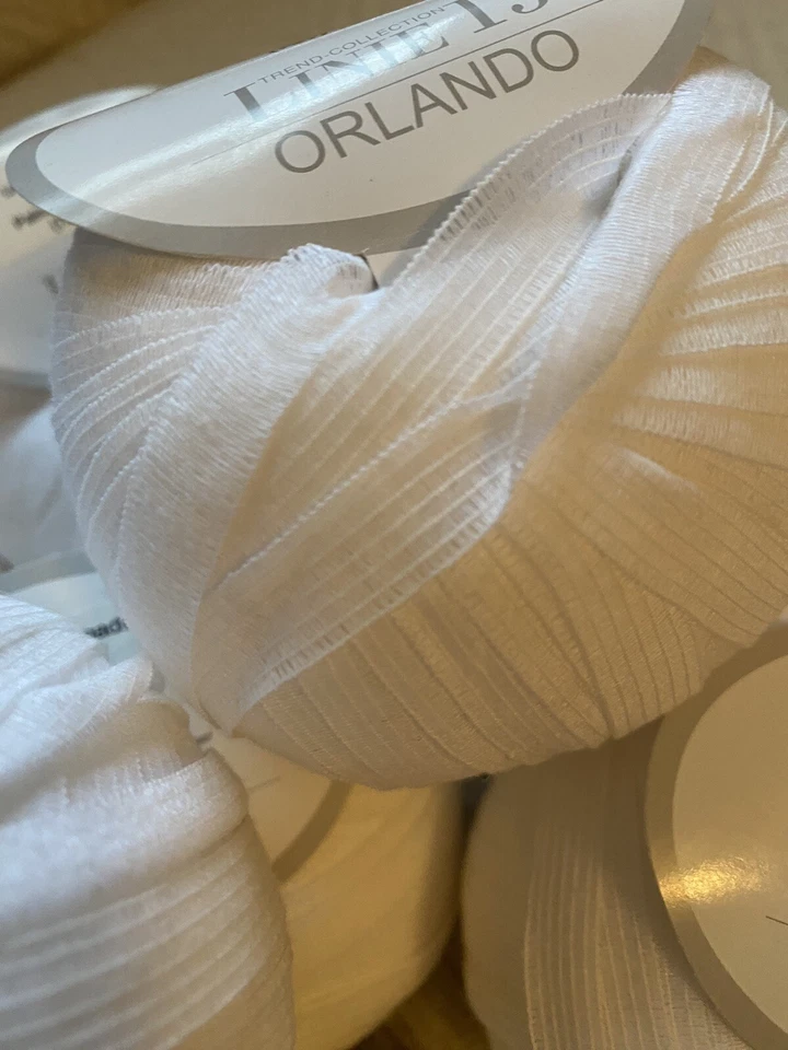 On Line Line 15 Orlando White Ribbon Yarn 3/8" Wide Lote De 9 Lovely Yarn Foto 3 de 4