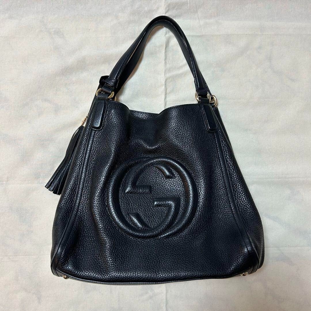 GUCCI Soho Tote Bag Shoulder Bag Fringe Used | eBay