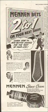 1945 Vintage ad Mennen Lather Shave shaving Art Cartoon drawings  WWII era