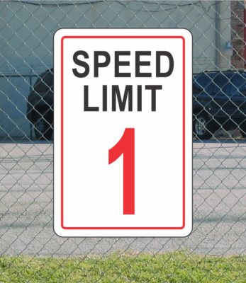 RED Speed Limit 1 Metal Sign for Street Road Highway Parking Lot 12''x18'' mph