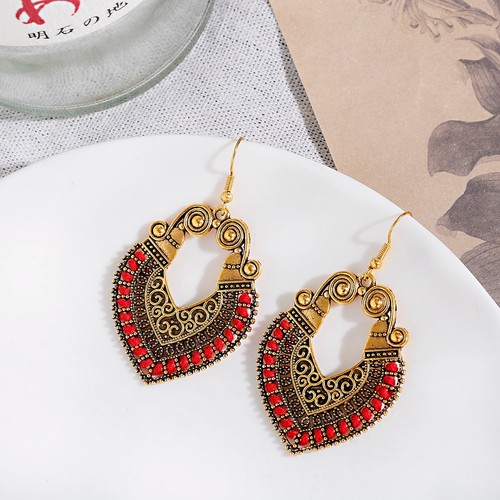 Mujeres Boho Patrón Retro Puño Ahuecado Elegante Gancho Pendientes Joyería Regalo - Imagen 60 de 140
