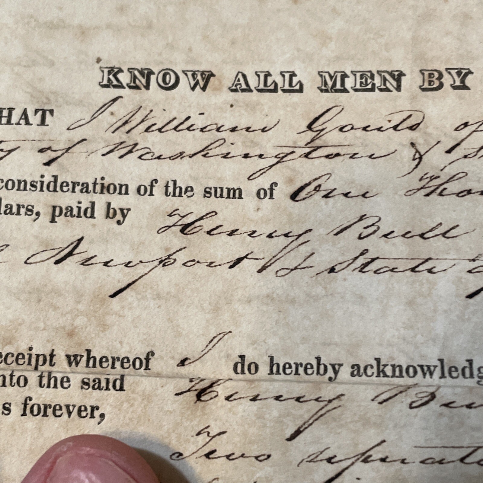 Large Lot 1820’s North South Kingstown Rhode Island Land Deeds Ephemera