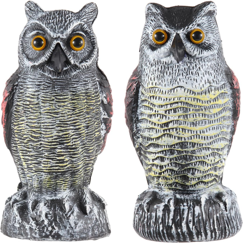 2 Pack Fake Owl Decoys for Scaring Birds Away - Garden Yard Decoration - Picture 10 of 12