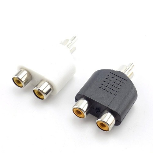 RCA Y Splitter Audio Video Plug 3.5mm Converter 1 Male to 2 Female Cable Adapter - Picture 2 of 9