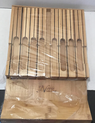  New Noble Home & Chef Bamboo Knife Storage Get organized  Awesome Set