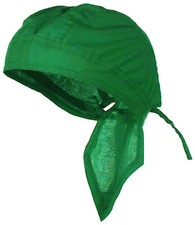 Green Bandana Headwrap Skull Cap Do Rag Motorcycle Doo Du Dew Hair Scarf Cotton