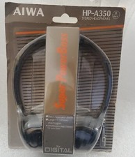 Vintage Aiwa HP-A350 Stereo Headphones. Super Bass . Sealed.