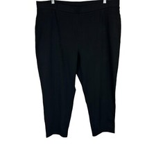 Susan Graver Weekend Regular Premium Stretch Slim Leg Pants Black 2X Plus Size