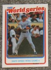 1989 Fleer WORLD SERIES - SAX'S SPEED WINS GAME 4 - Nr MINT - FREE SHIPPING