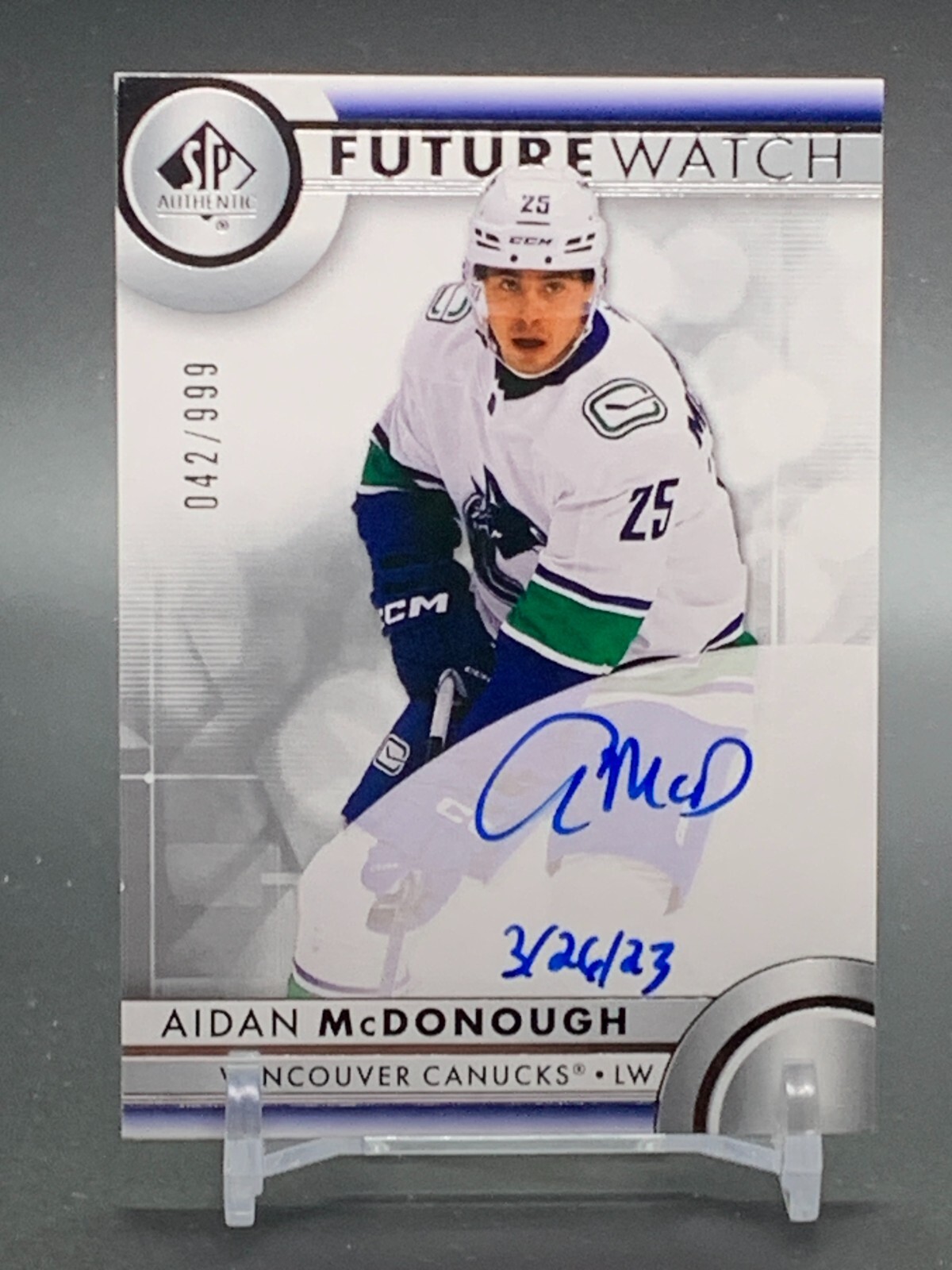 2023-24 SP Authentic Future Watch Auto #144 AIDAN McDONOUGH Inscriptions /50