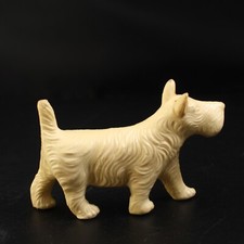 VTG White Scottie Westie Terrier Dog Figurine Made in Japan Celluloid 3.25" Long