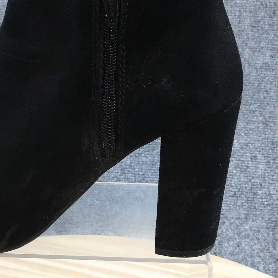 Material Niña Botas Mujer 9M Carena Punta Abierta Lateral Cremallera Tacones Botín Tela Negra Foto 3 de 4