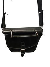 Black Leather Shoulder Bag VTG