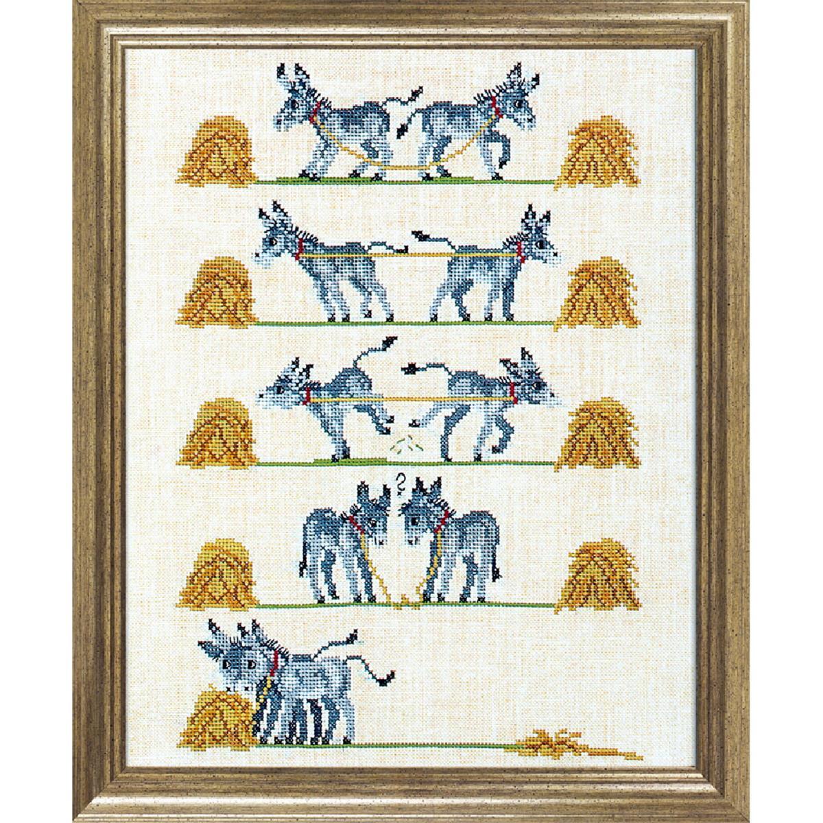 Eva Rosenstand counted cross stitch kit ""Donkies"", 30x40cm, DIY