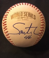 SANTIAGO CASILLA 2014 WORLD SERIES OMLB AUTOGRAPHED JSA/COA SAN FRANCISCO GIANTS