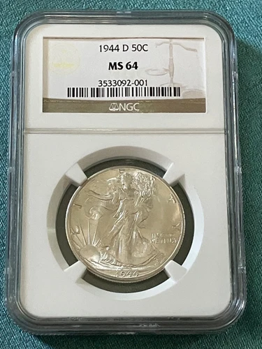 1944 D Walking Liberty Half Dollar MS 64