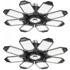 Garage Light Super Bright 6500K Garage Lights Ceiling Led w/ 8 Deformable Panels