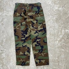 Vintage Military Pants Mens Medium Regular Trousers Hot Weather Woodland Combat