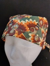 Cotton Surgical Scrub Cap - Cute Cartoon Turkeys
