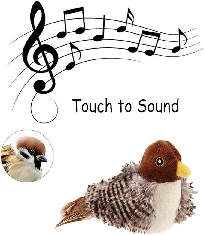 Celery Pets Simulated Chirping Bird,Interactive Cat Toy With Electronic