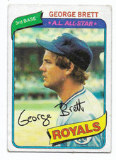 Vintage 1980 Topps Baseball Card #450 GEORGE BRETT Royals All-Star 3rd Base HOF