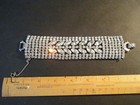 1950s WEISS (marked) reticulating faceted NINE-row 1.5"x7" Bracelet w/safety A1